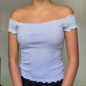 Aeropostale striped off the shoulder crop top